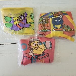 McDonald's Beach Toys 1989 Set of 3 – Birdie, Grimace, Fry Kid – Happy Meal Toys
